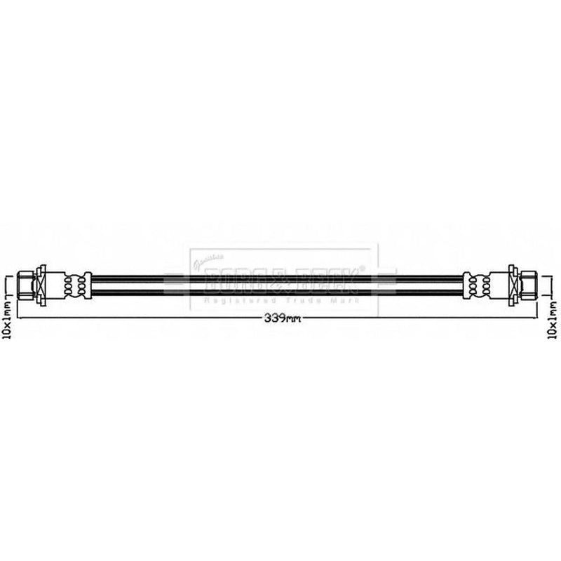 Borg & Beck Brake Hydraulic Hose Line Rear BBH8266