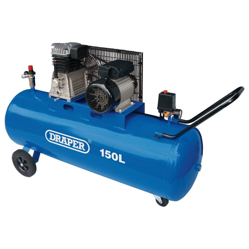 Draper Wheeled Belt-Driven Air Compressor, 150L, 2.2kW 55305 Draper  - Town Parts