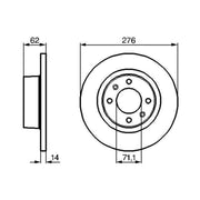 Bosch 2 x Solid Rear Brake Discs 0 986 478 981