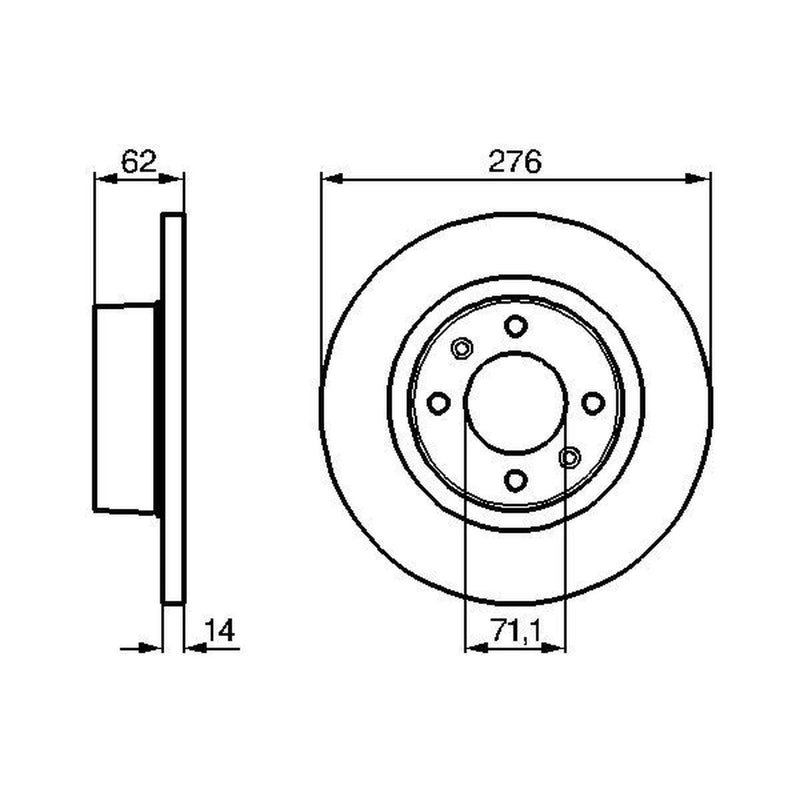 Bosch 2 x Solid Rear Brake Discs 0 986 478 981