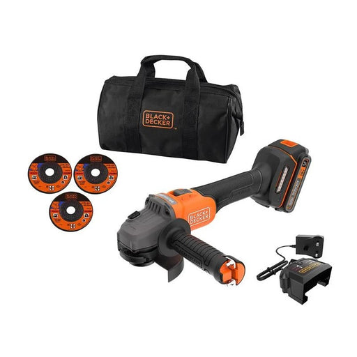 Black + Decker BCG6L8D13 POWERCONNECT™ Brushless Angle Grinder 18V 1 x 2.0Ah
