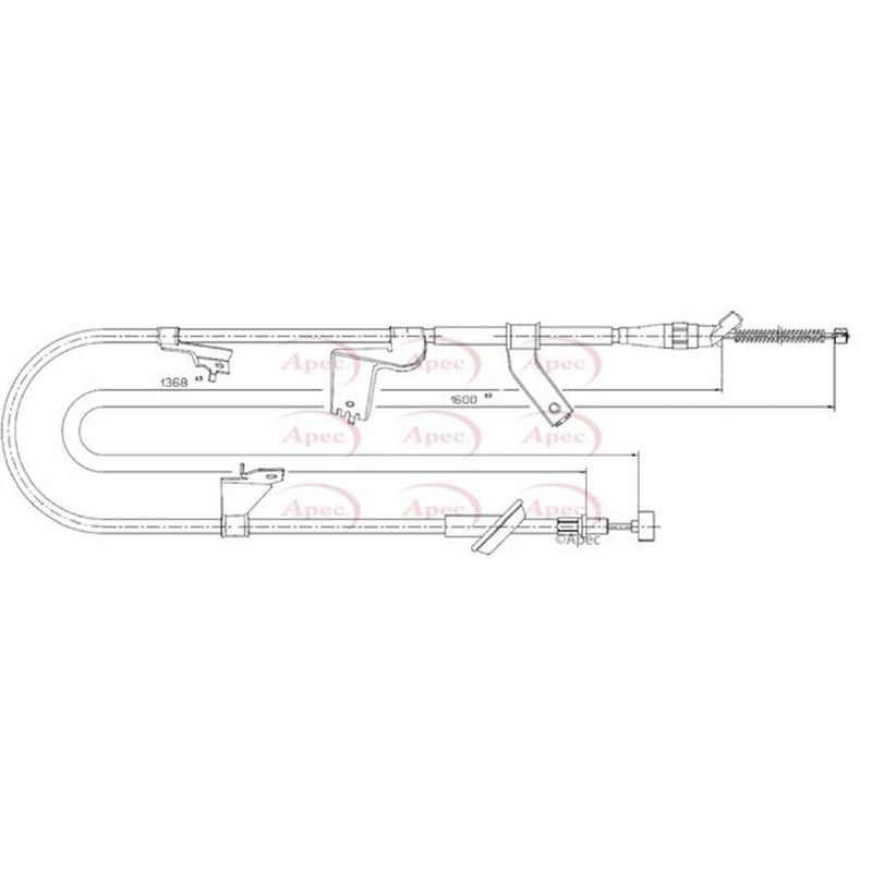 Apec Handbrake Cable Left Rear CAB1781
