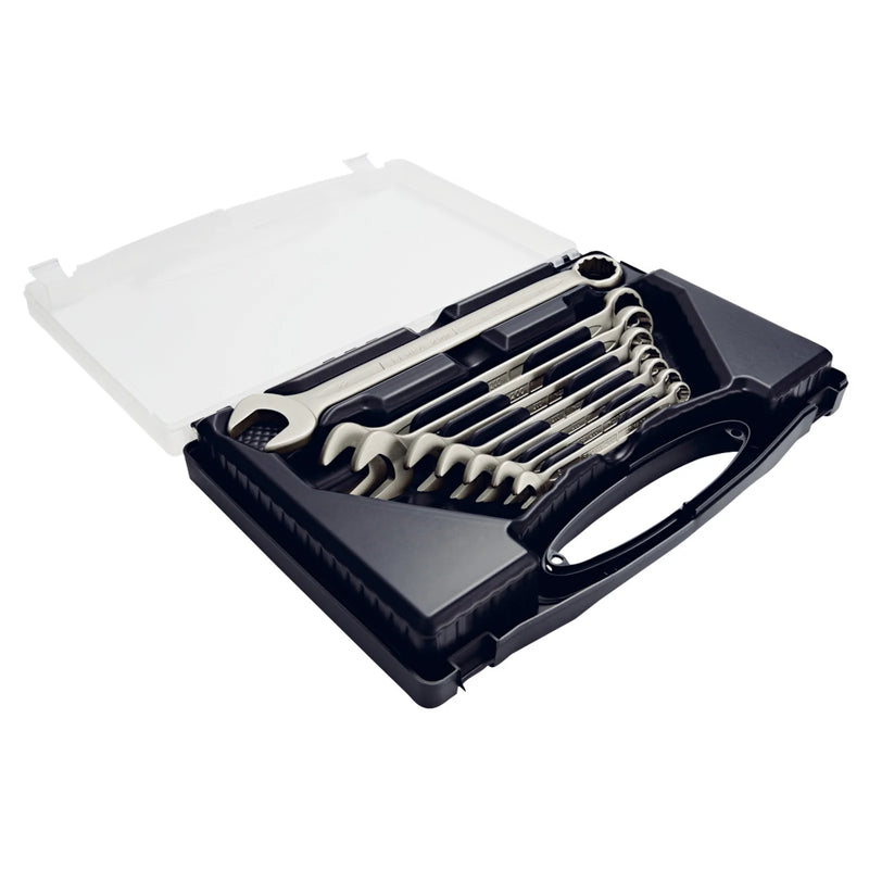 Elora Long Metric Stainless Steel Combination Spanner Set (8 Piece)