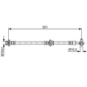 Bosch Brake Hydraulic Hose Line Front Right 1 987 481 819