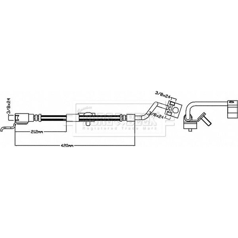 Borg & Beck Brake Hydraulic Hose Line Rear Left BBH8452