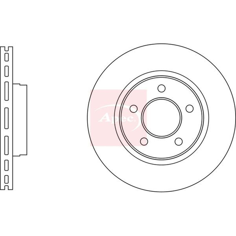 Apec 2 x Vented Front Brake Discs DSK3093