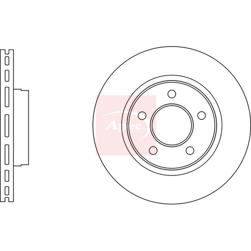 Apec 2 x Vented Front Brake Discs DSK3093