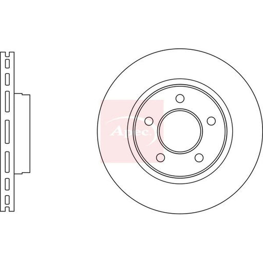 Apec 2 x Vented Front Brake Discs DSK3093