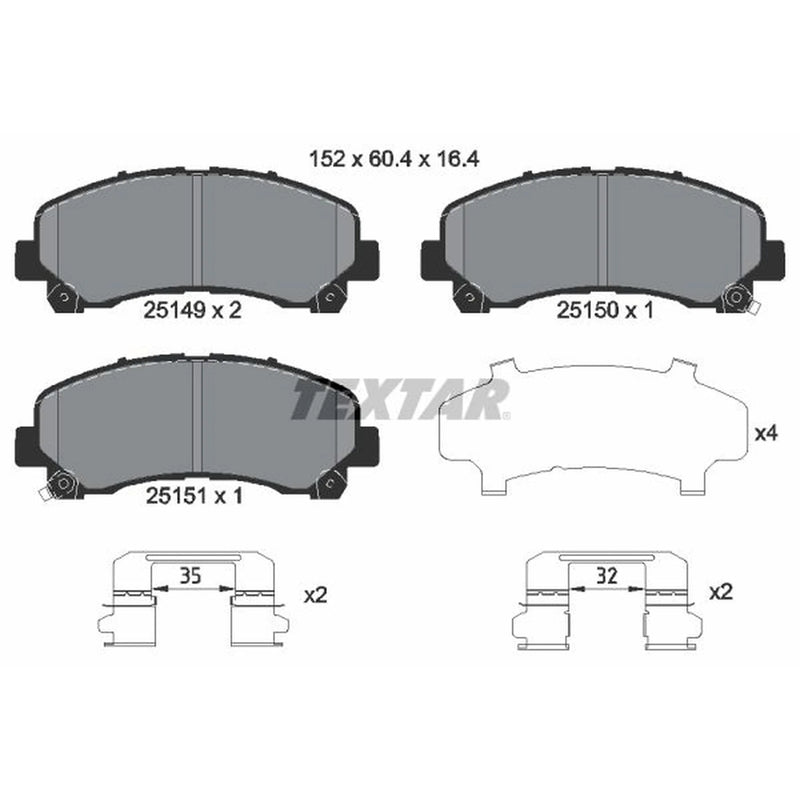 Textar Front Brake Pad Set 2514901