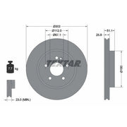 Textar 2 x Internally Vented Front Brake Discs 92089905
