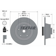 Textar 2 x Solid Rear Brake Discs 92269603