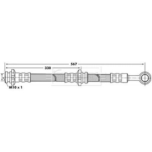 Borg & Beck Brake Hydraulic Hose Line Rear Left BBH6822
