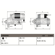 Denso Starter Motor 12V 2kW 11 Teeth DSN3056