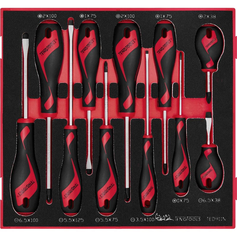 Teng Tools Screwdriver Set FOAM2 11 Pieces