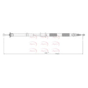 Apec Handbrake Cable Left Rear CAB1553