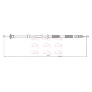 Apec Handbrake Cable Left Rear CAB1553