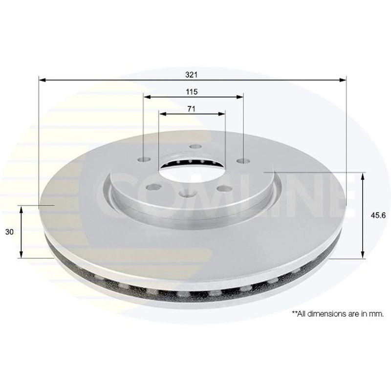 Comline 2 x Front Brake Discs ADC1159V