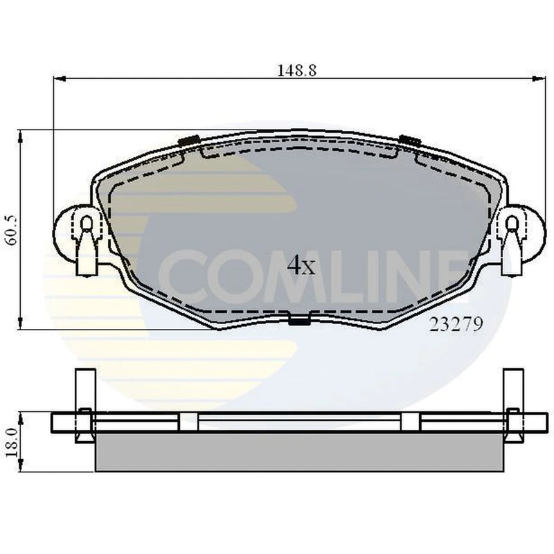 Comline 4 x Front Brake Pad Set CBP01110
