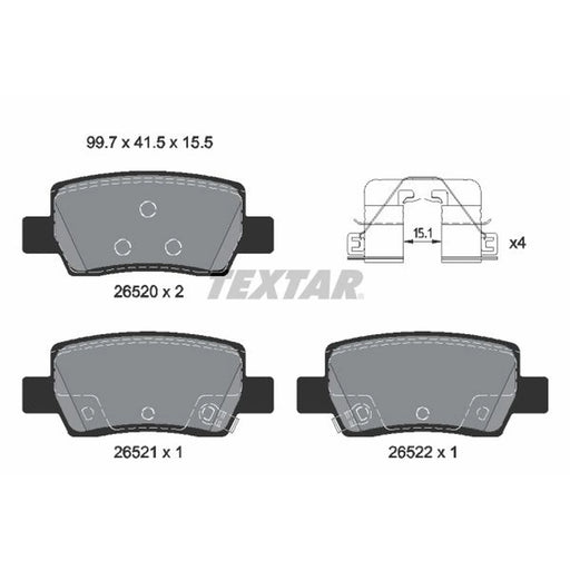 Textar Rear Brake Pad Set 2652001