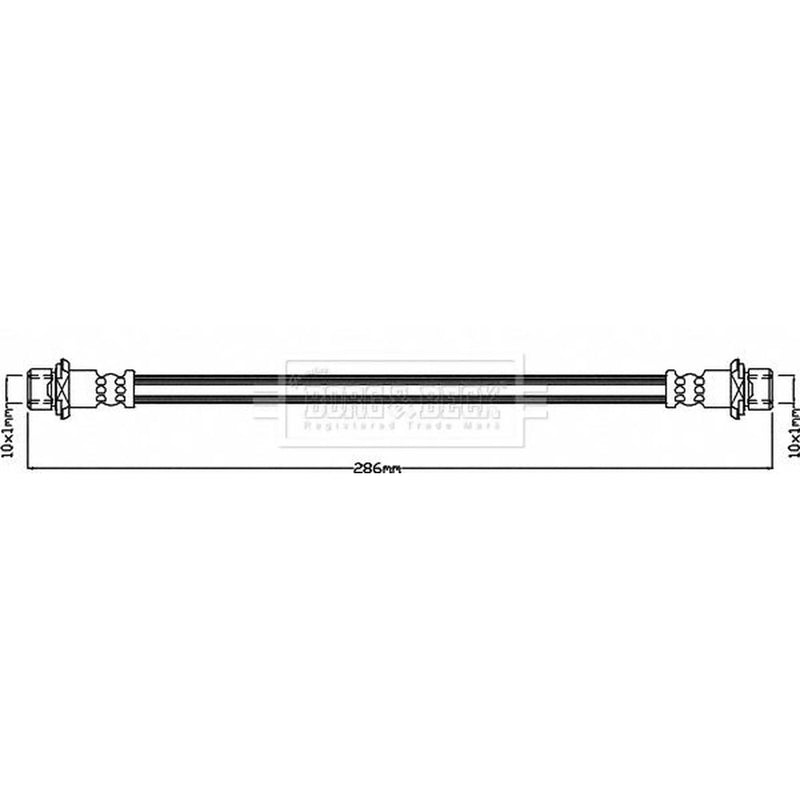 Borg & Beck Brake Hydraulic Hose Line Rear BBH8337