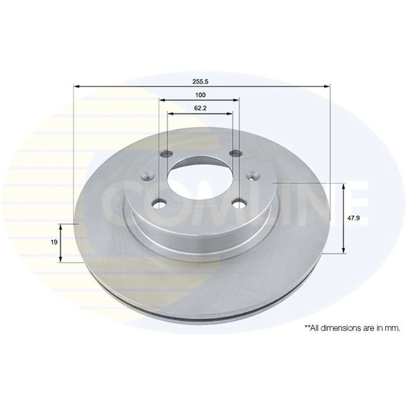 Comline 2 x Front Brake Discs ADC1043V
