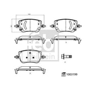Febi Front Brake Pad Set 1003199