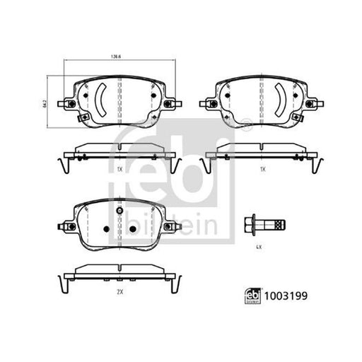 Febi Front Brake Pad Set 1003199