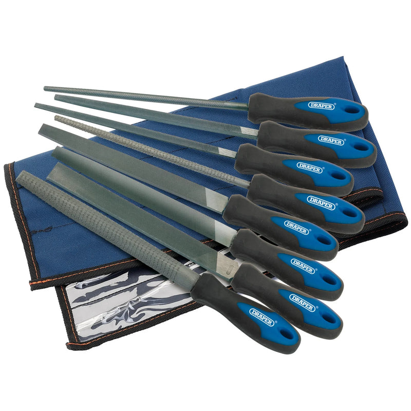 Draper Soft Grip Engineers File Set 200mm 8 Piece