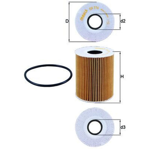 Mahle Engine Oil Filter OX 776D
