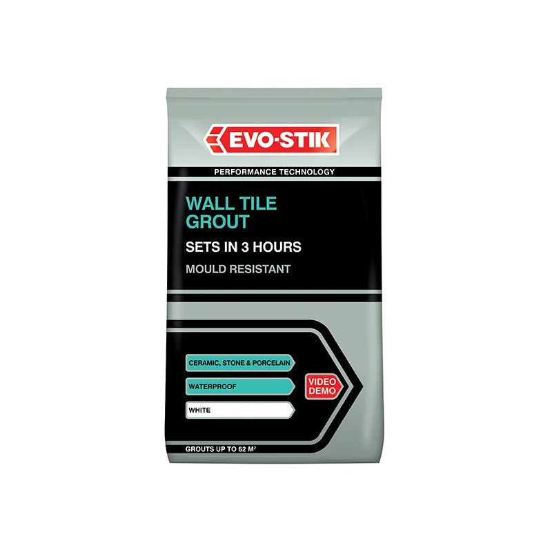 Evo-Stik Mould Resistant Wall Tile Grout White 1.5kg - 30812723