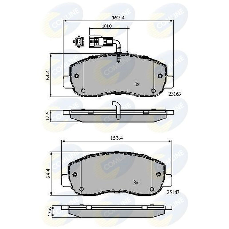 Comline 4 x Front Brake Pad Set CBP12106