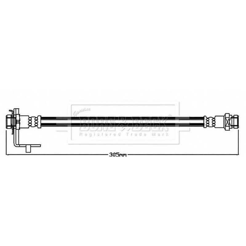 Borg & Beck Brake Hydraulic Hose Line Rear Left BBH8523