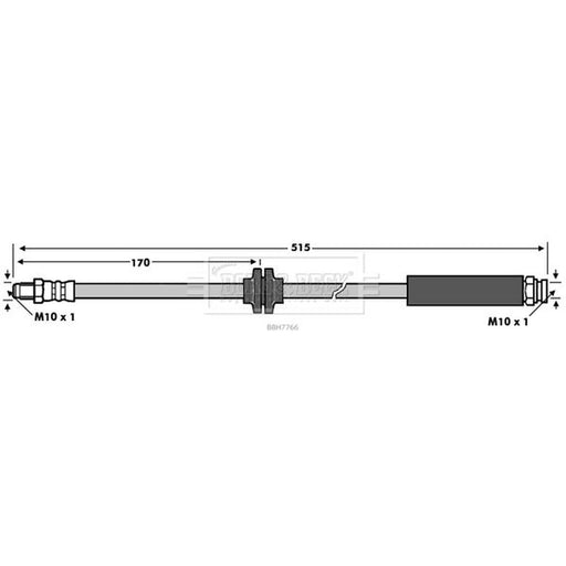 Borg & Beck Brake Hydraulic Hose Line Rear Left BBH7766
