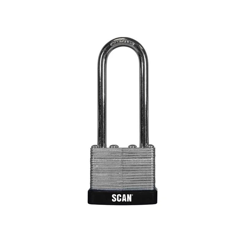 Scan Laminated Steel Padlock 40mm Long Shackle - QC0140L