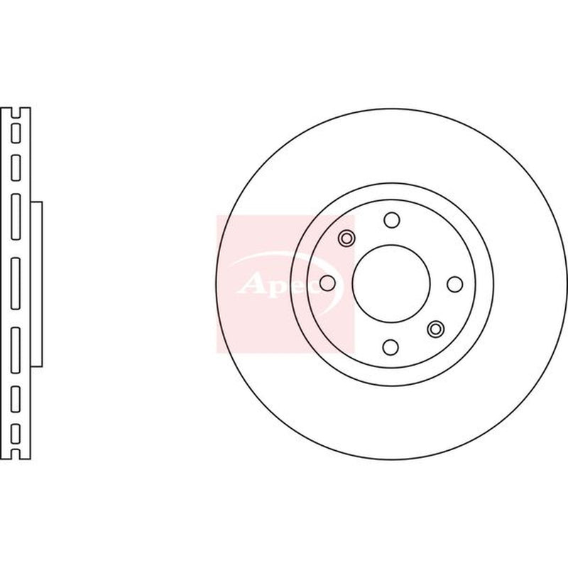 Apec 2 x Vented Front Brake Discs DSK2573