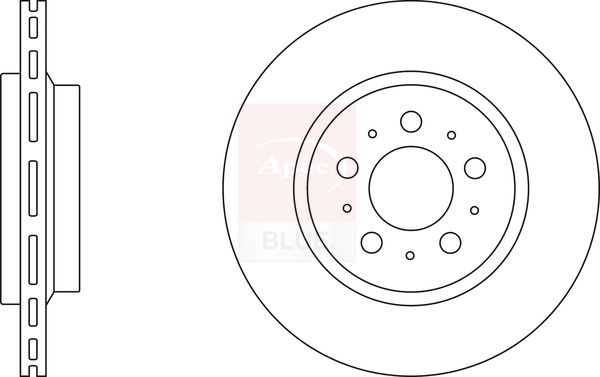 Apec 2 x Brake Disc Set Vented