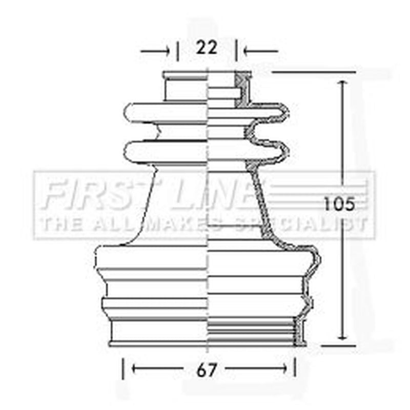 First Line Drive Shaft Bellow Kit Front Left FCB2417