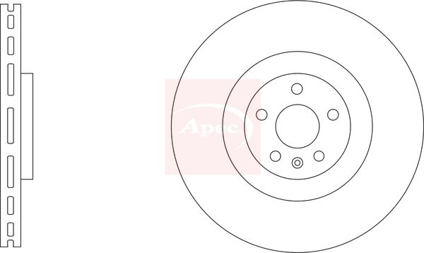 Apec 2 x Brake Disc Set Vented