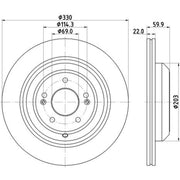 DON 2 x Externally Vented Rear Brake Discs PCD19962