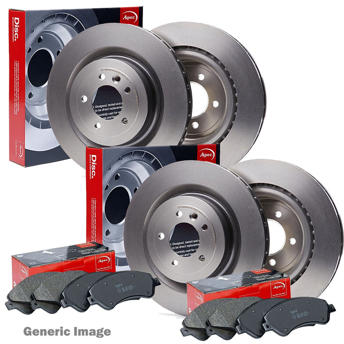 APEC Front & Rear Axle Brake Discs Set & Pads Braking Fits Chrysler PT Cruiser Brand - Town Parts