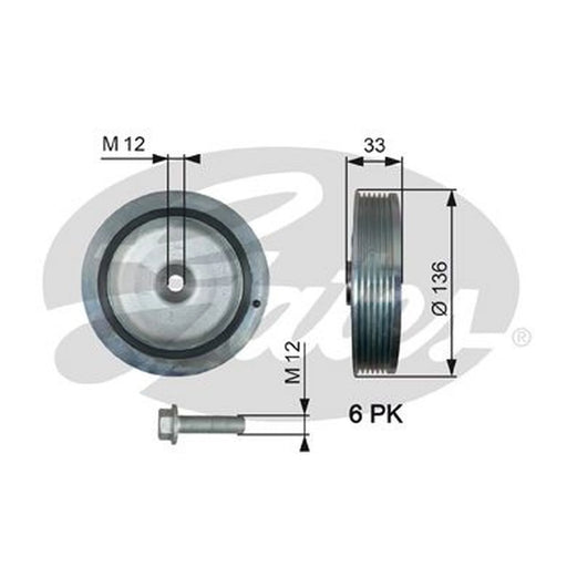 Gates Crank Shaft Belt Pulley TVD1008A