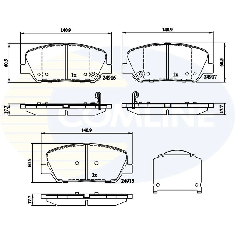 Comline 4 x Front Brake Pad Set CBP32259