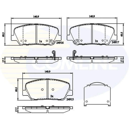Comline 4 x Front Brake Pad Set CBP32259