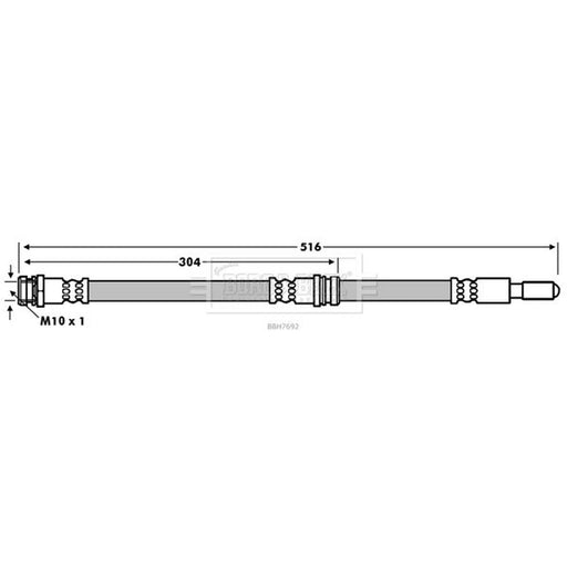 Borg & Beck Brake Hydraulic Hose Line Rear Left BBH7692