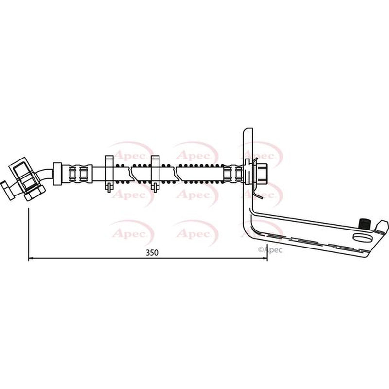 Apec Brake Hydraulic Hose Line Rear Right HOS3544