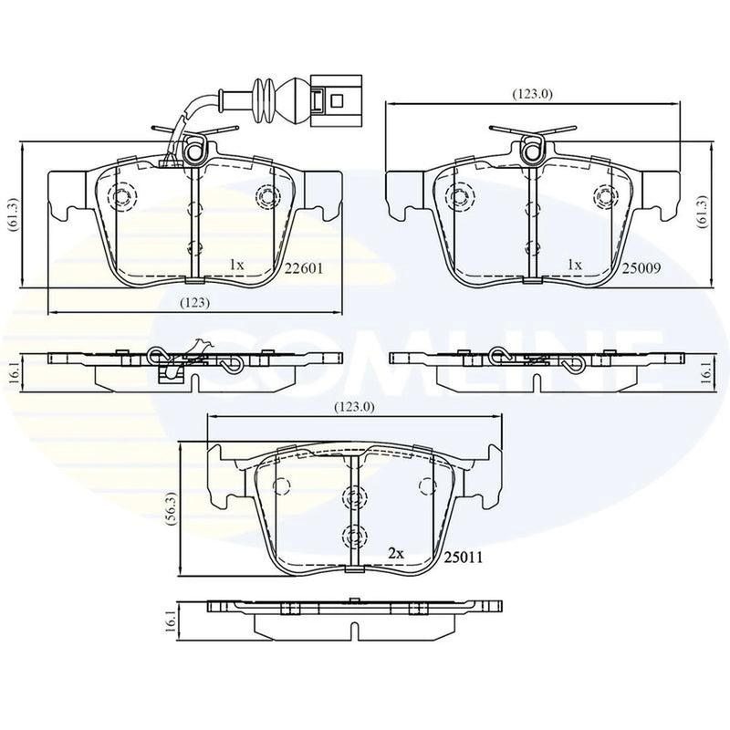 Comline 4 x Rear Brake Pad Set CBP12157