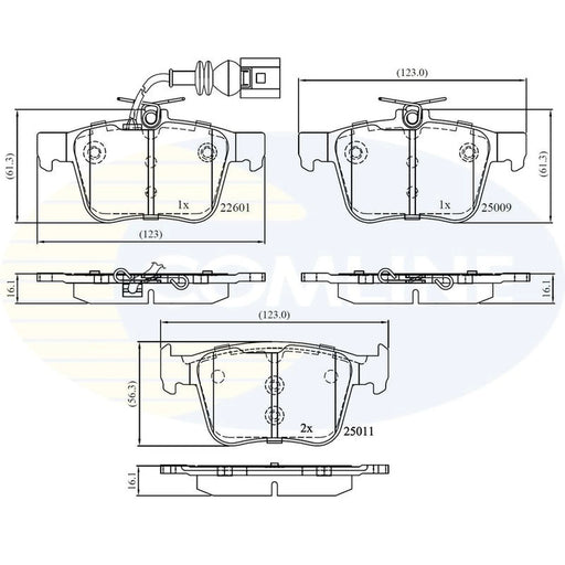 Comline 4 x Rear Brake Pad Set CBP12157
