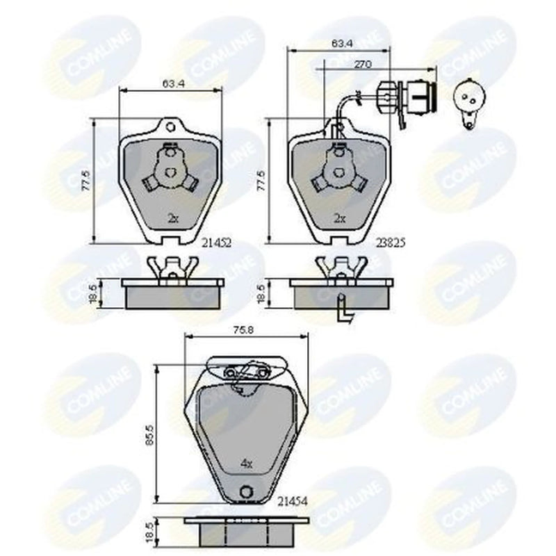 Comline 8 x Front Brake Pad Set CBP1884