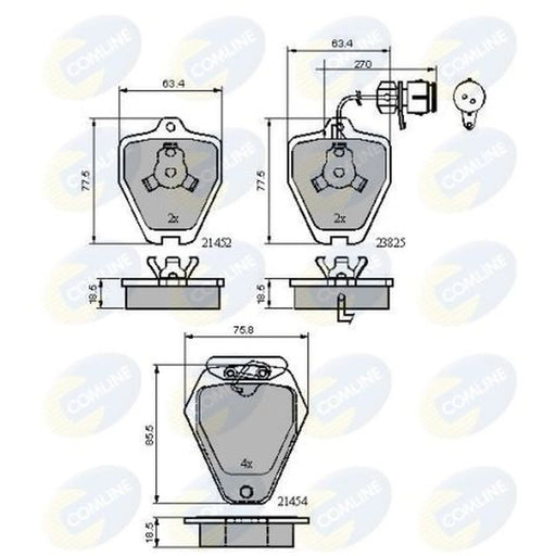 Comline 8 x Front Brake Pad Set CBP1884