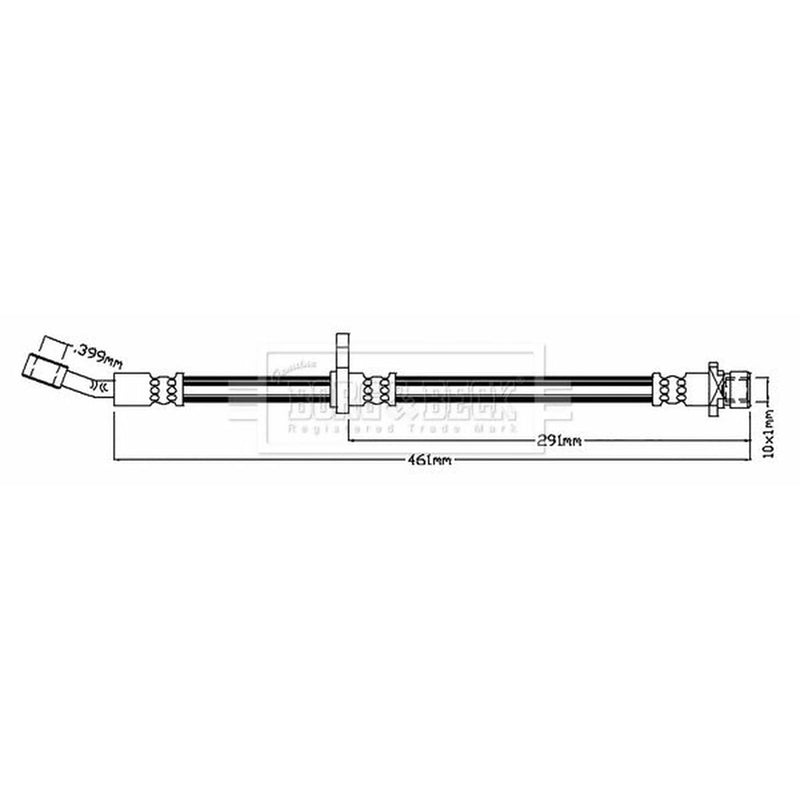 Borg & Beck Brake Hydraulic Hose Line Rear Right BBH8792
